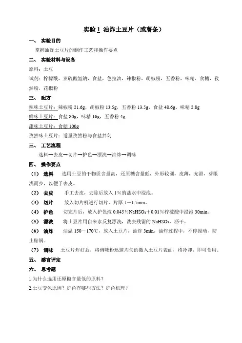 油炸土豆片