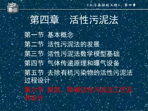 4-6脱氮、除磷活性污泥法工艺及其设计-精品文档资料整理