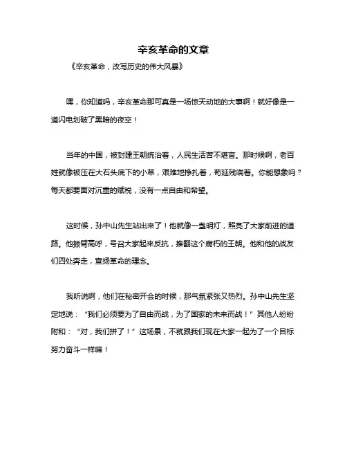 辛亥革命的文章