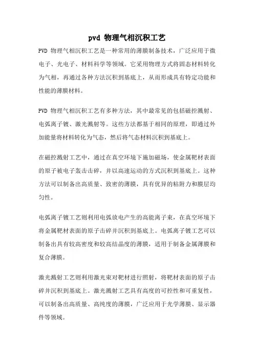 pvd 物理气相沉积工艺