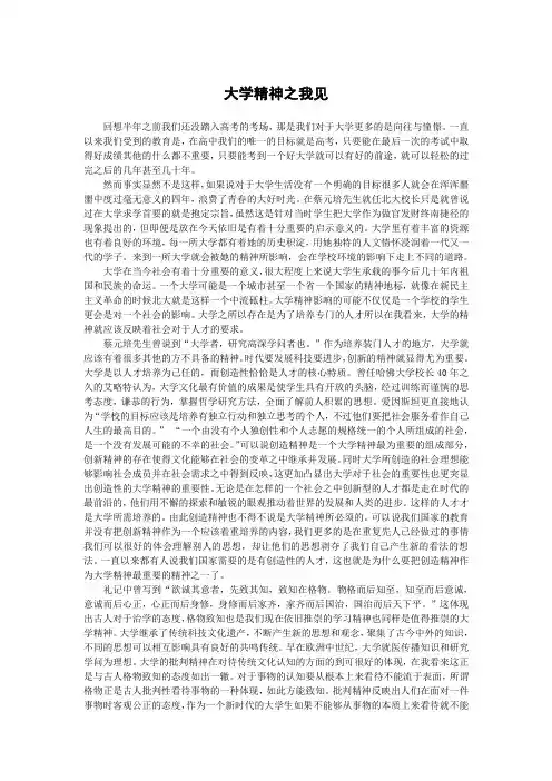 大学精神之我见