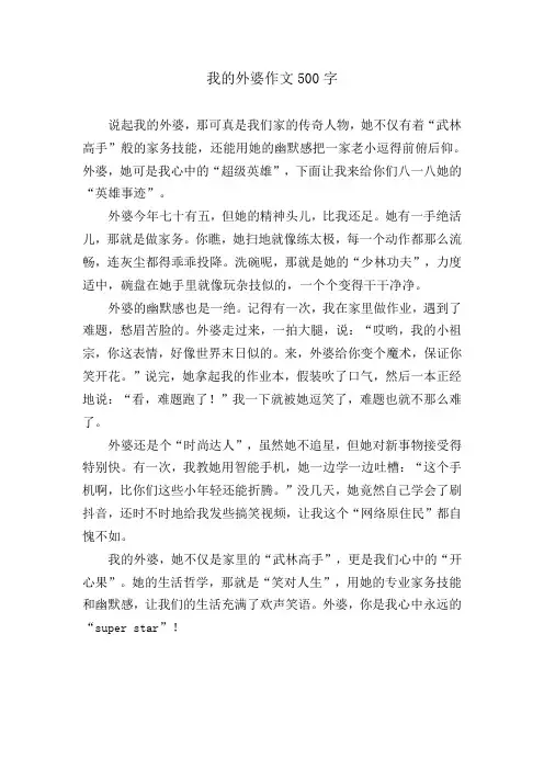 我的外婆作文500字