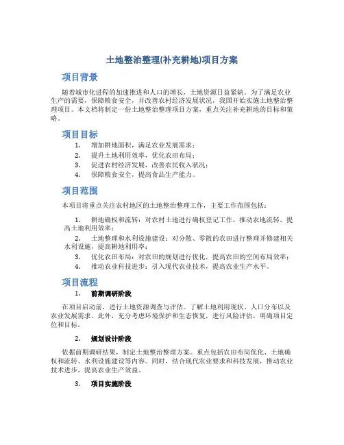 土地整治整理(补充耕地)项目方案 (2)