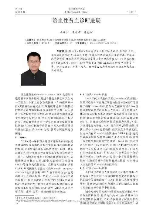 溶血性贫血诊断进展