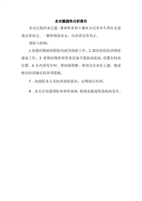 水灾脆弱性分析报告