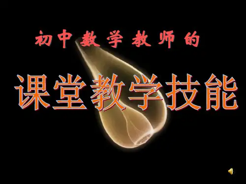 新课程实施中初中数学教师的课堂教学技能PPT课件