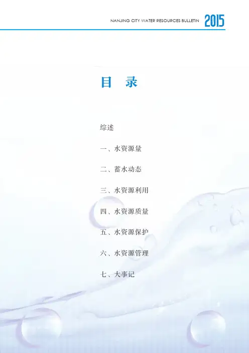 2015南京市水资源公报
