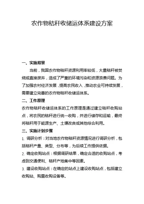 农作物秸秆收储运体系建设方案(一)
