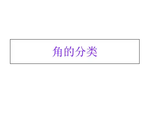 四年级上册数学课件-8.4 角的分类