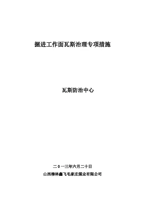 掘进工作面瓦斯治理专项措施