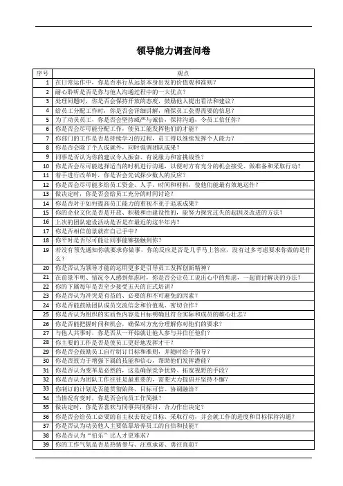 领导能力调查问卷