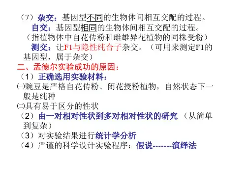 生物必修二孟德尔遗传定律复习