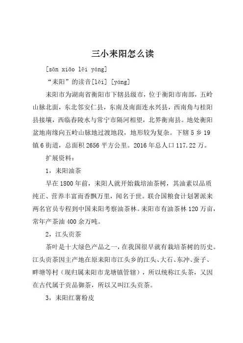 三小耒阳怎么读