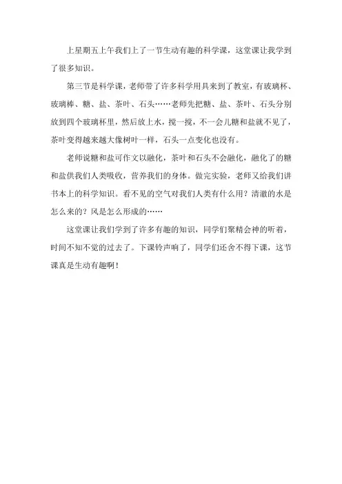 印象最深的一堂课作文300字精选