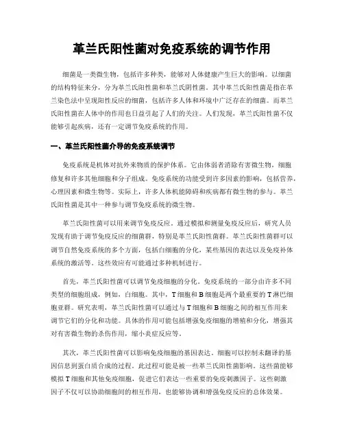 革兰氏阳性菌对免疫系统的调节作用