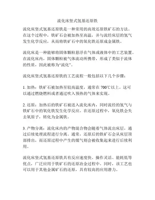 流化床竖式氢基还原铁