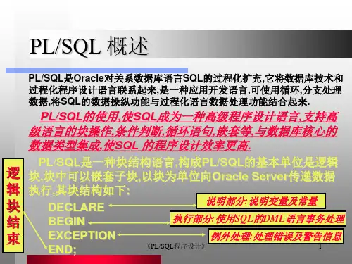 PLSQL--清华大学计算中心ORACLE培训资料共29页文档
