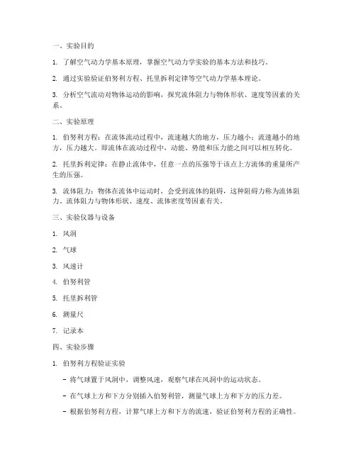 空气力学实验报告