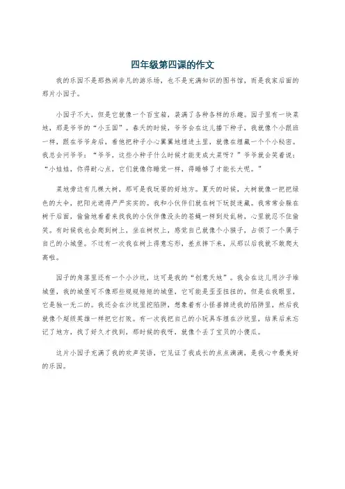四年级第四课的作文