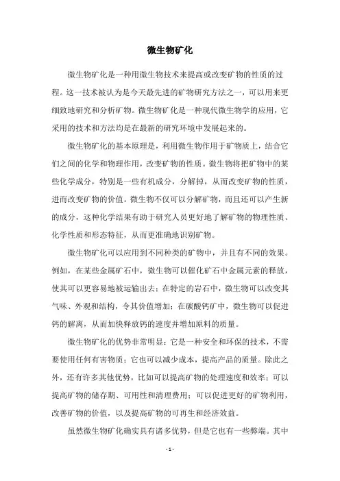 微生物矿化