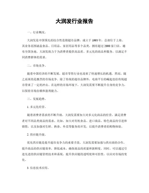 大润发行业报告