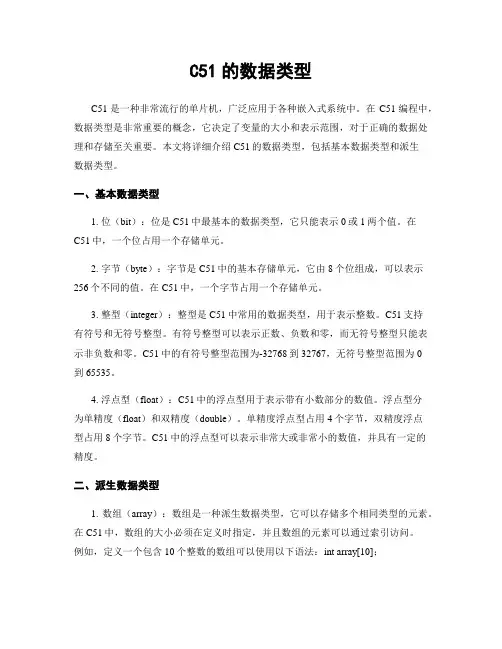 C51的数据类型