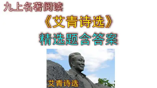 九上语文名著阅读《艾青诗选》精选题及答案