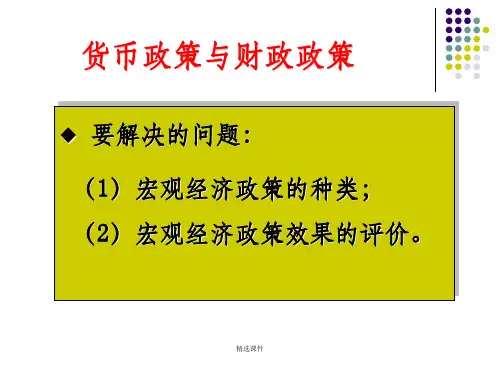 货币政策与财政政策