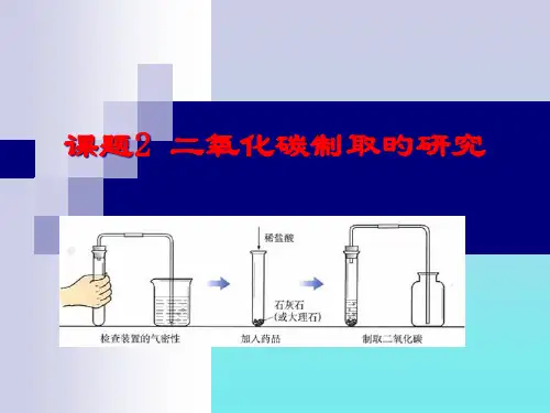 九年级化学二氧化碳制取的研究课件人教版省名师优质课赛课获奖课件市赛课一等奖课件