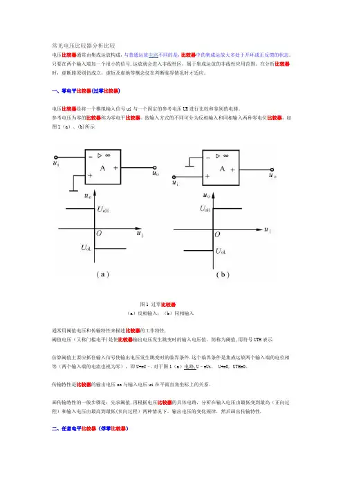 常见电压比较器分析比较