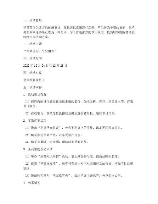 苹果圣诞节_活动方案