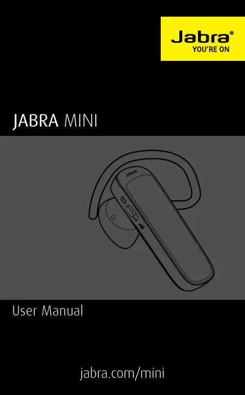 Jabra Mini蓝牙耳机用户手册说明书