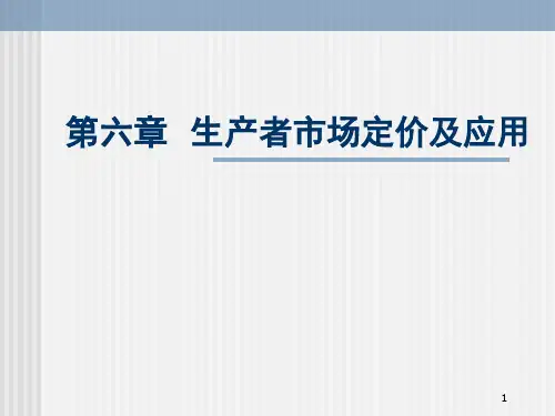 生产者市场定价及应用PPT演示文稿