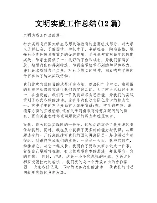 文明实践工作总结(12篇)
