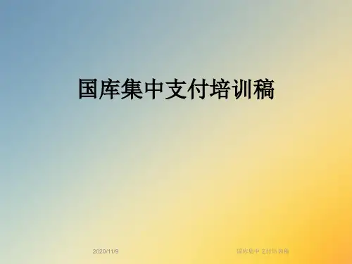 国库集中支付培训稿