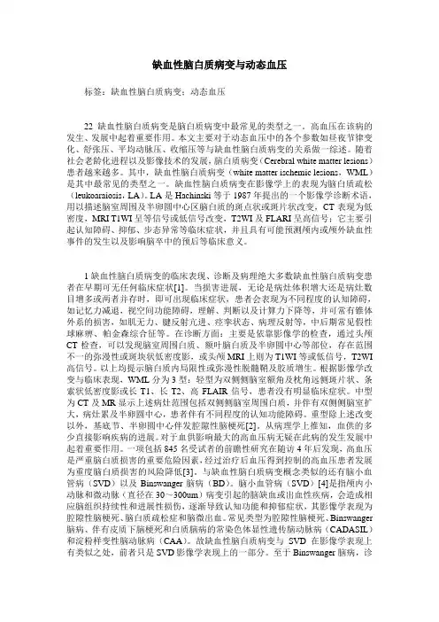 缺血性脑白质病变与动态血压