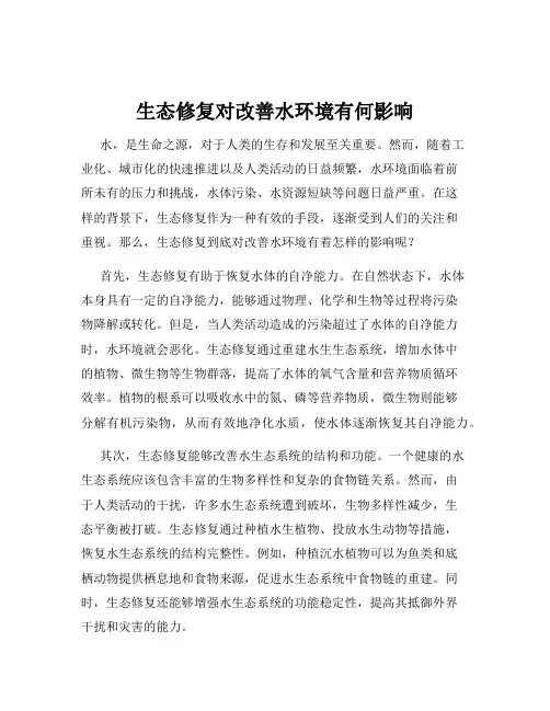 生态修复对改善水环境有何影响