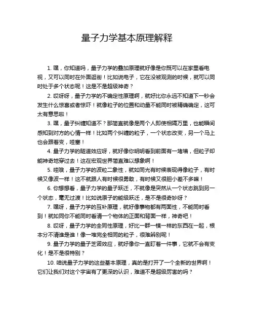 量子力学基本原理解释