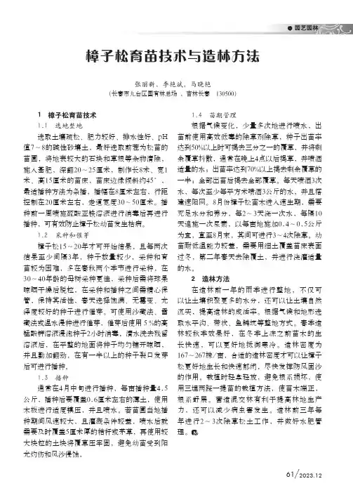 樟子松育苗技术与造林方法