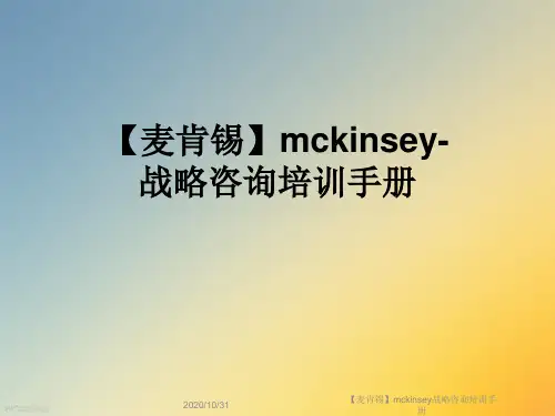 【麦肯锡】mckinsey战略咨询培训手册