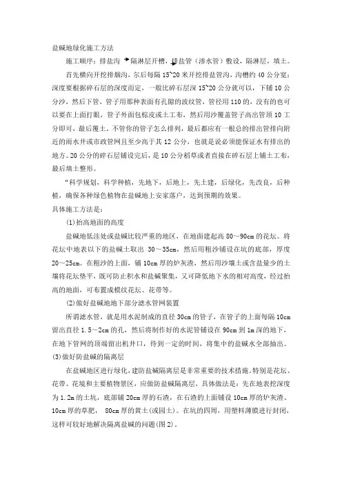 排盐碱绿化方案