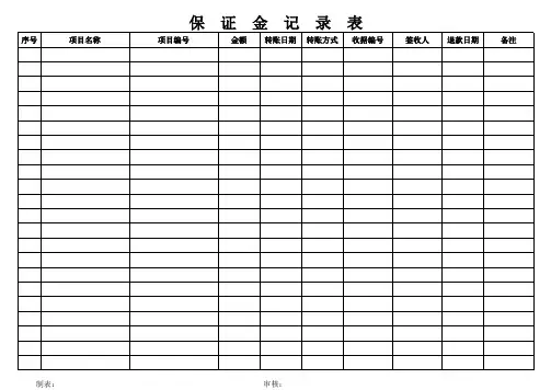 保证金登记表