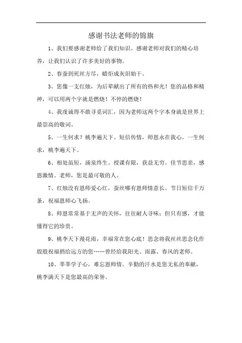 感谢书法老师的锦旗