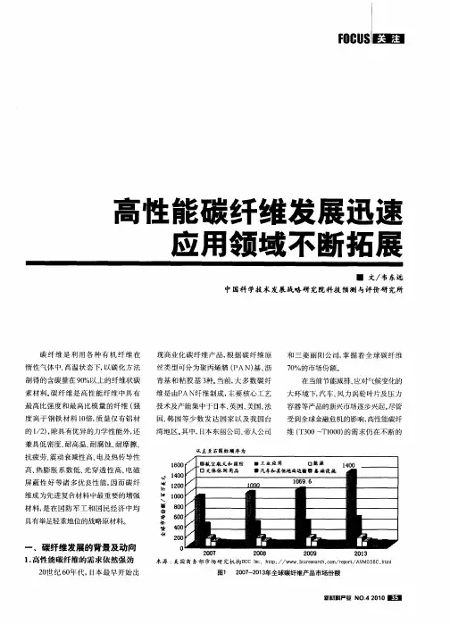 高性能碳纤维发展迅速 应用领域不断拓展