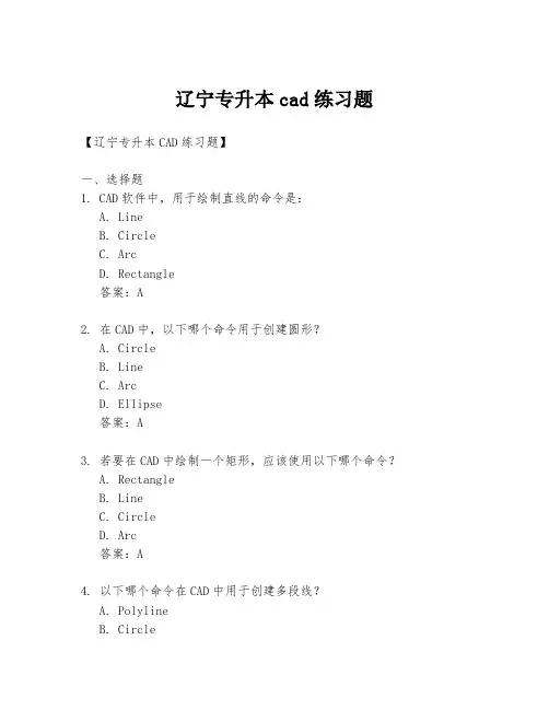 辽宁专升本cad练习题
