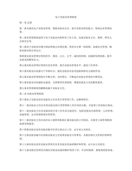 电子实验室管理制度