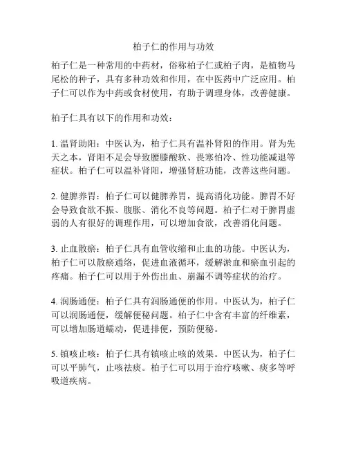 柏子仁的作用与功效