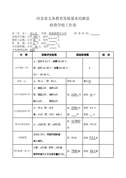 (2018)曹庄检查学校用表-河北版