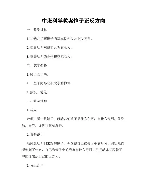 中班科学教案镜子正反方向