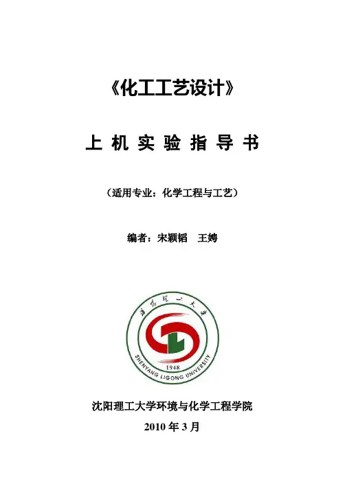 化工工艺设计上机实践指导书